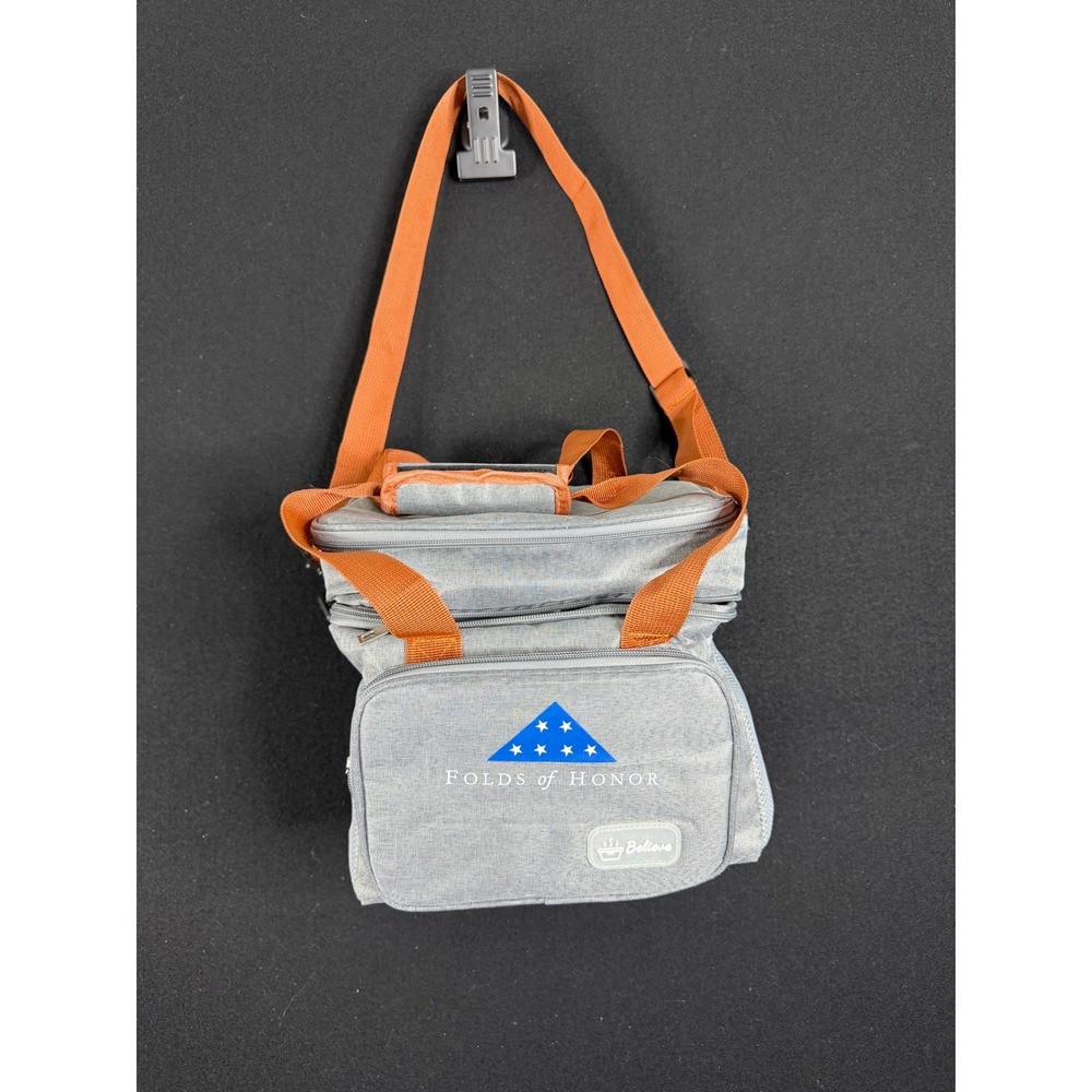 Folds of Honor Insulated Cooler Bag Gray Multi-Compartment Travel Bag